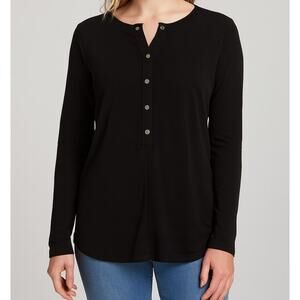 BCBG Maxazria Black XXS Henley Shirt